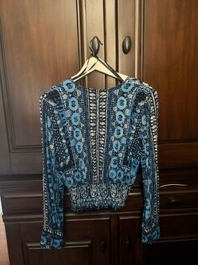 Medium Free People Blue Paisley Print Dress